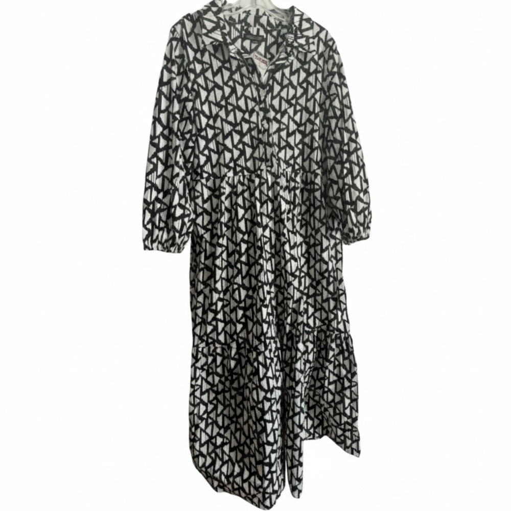 Rachel Zoe Black and White Patterned Dress